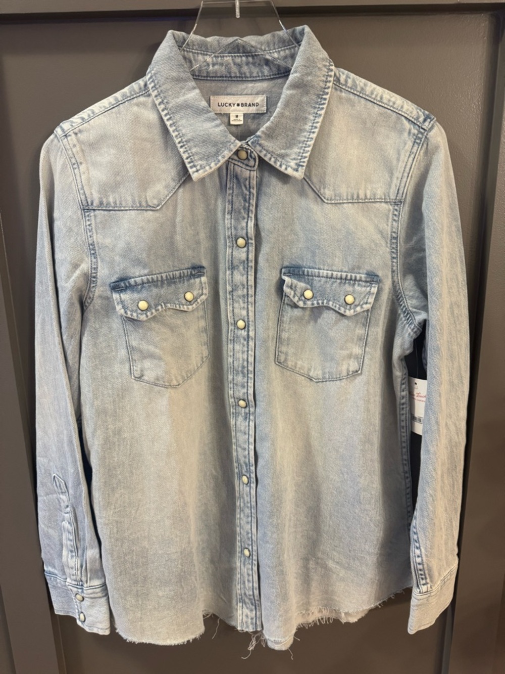 Lucky Brand | Button Front Denim Western Jean Collar Shirt - Picture 3 of 6
